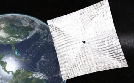 A schematic diagram illustrates a laser-driven lightsail encountering drag at relativistic speeds.