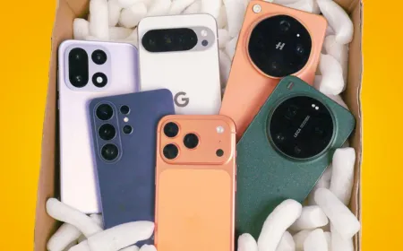 A lineup of 2026 flagship smartphones showcases advanced camera modules and artificial intelligence features.