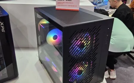 ADATA XPG hardware display at Computex 2026 featuring PC cases, cooling systems, power supplies, and gaming peripherals