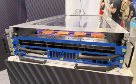 The networking hardware simplifies rack scale deployment for AI chip startups.