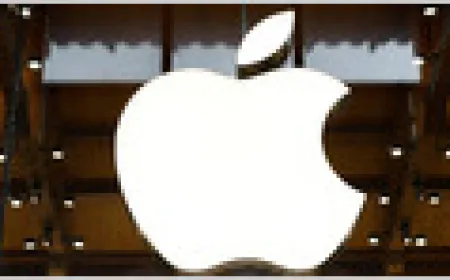 An Apple logo appears beside European Union flags and digital Siri interface graphics
