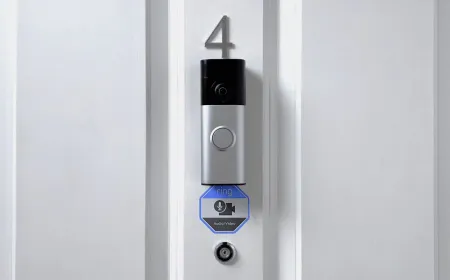 Ring Battery Video Doorbell Plus 2nd Gen showing its 2K camera lens and quick-release battery design.