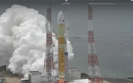 Japan H3 rocket ascending during its successful orbital launch