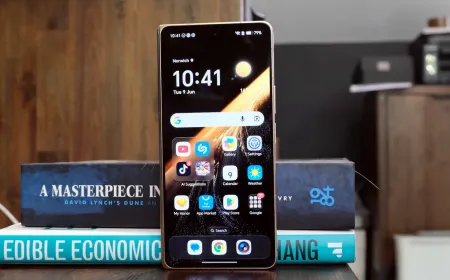 The Honor Magic V6 foldable smartphone is displayed to highlight its slim profile and hinge design.