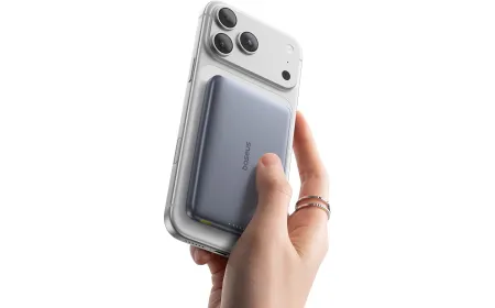Baseus Picogo Qi2 power bank with a slim profile and magnetic charging attachment.
