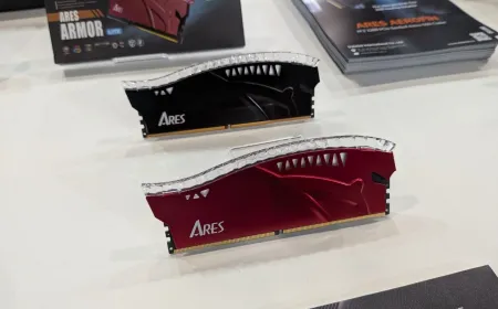 The Dato Ares Armor Lite DDR5 modules feature curved metal heatspreaders and acrylic ARGB diffusers.