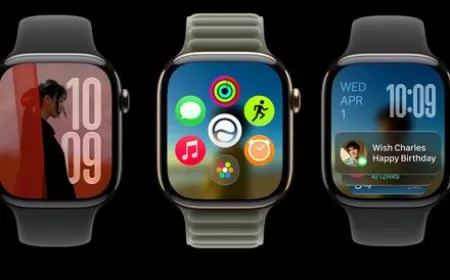 The Apple Watch displays the watchOS 27 interface featuring the dynamic app grid and Siri AI.