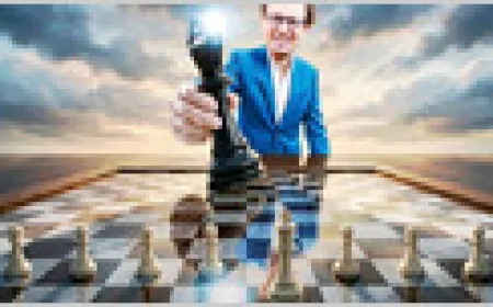 Business executives discussing corporate strategy and artificial intelligence development