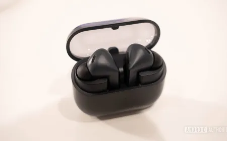 Samsung Galaxy Buds 3 FE wireless earbuds rest in their charging case.