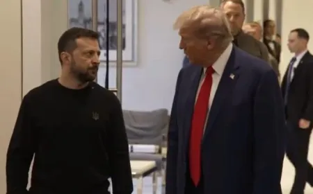 US President Donald Trump and Ukrainian President Volodymyr Zelensky discuss Ukraine at the G7 summit in France.
