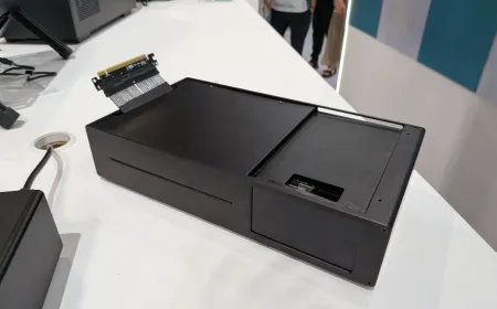 The DeepCool prototype small form factor PC integrates a motherboard and CPU cooling system within a single chassis.
