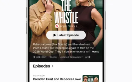 Cover art for the After the Whistle podcast featuring Brendan Hunt and Rebecca Lowe for the 2026 World Cup
