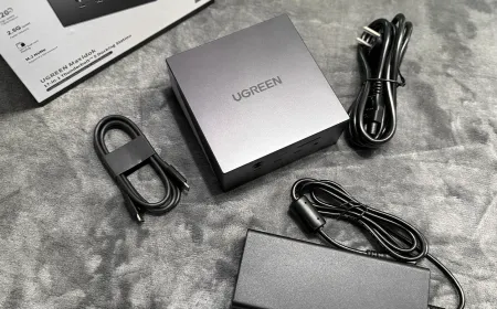 The Ugreen Maxidok 17-in-1 Thunderbolt 5 docking station features an aluminum chassis and multiple connectivity ports.