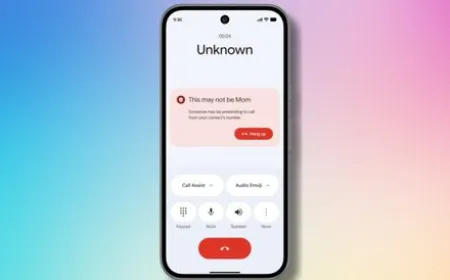 An Android device displays a real-time warning for a suspected AI voice spoofed call.
