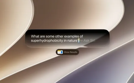 Apple presentation slides highlight privacy focused artificial intelligence and interface improvements.