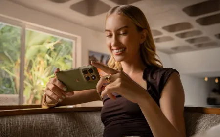Motorola Edge 2026 smartphone showcasing its compact design and $599 North American pricing.