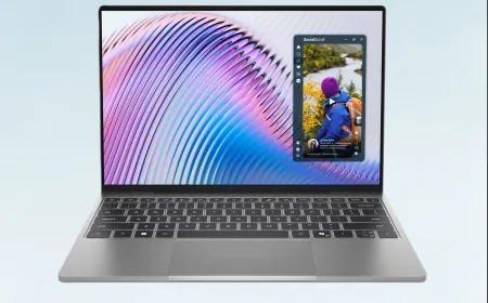 Side by side comparison of the Dell XPS 13 and MacBook Neo laptops highlighting their physical designs.