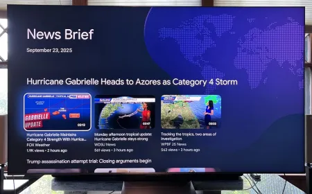 A Google TV interface showing voice command options for adjusting picture and audio settings.
