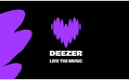 Deezer app interface showing the AI music detection tool scanning a playlist for track identification.