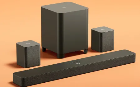 The Amazon Fire TV Soundbar Plus wireless kit includes a main soundbar, a wireless subwoofer, and two rear speakers.