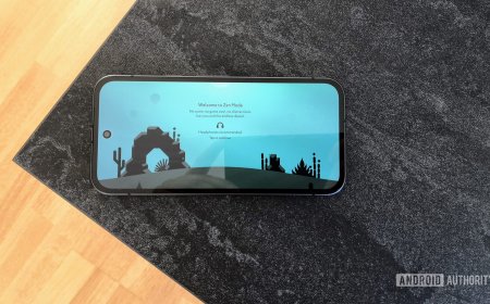 The image displays a minimalist mobile game interface featuring simple controls and serene visuals.