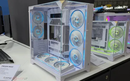 WizMax displays new dual-chamber PC cases and the Calux aluminium keyboard at Computex 2026.