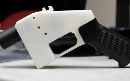 A consumer 3D printer displays firearm blocking software mandated by new California legislation.