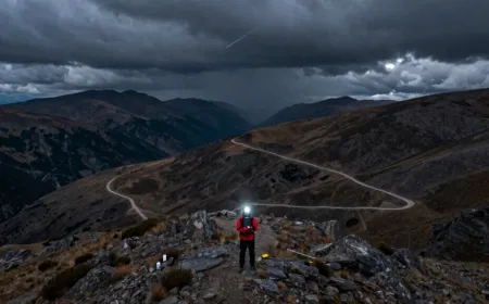 A satellite messenger transmits emergency data to rescue coordination networks.