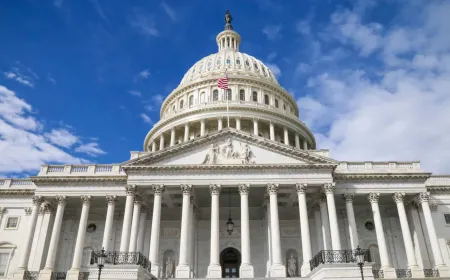 United States Capitol building exterior with American flag