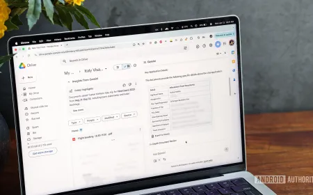 Google Drive interface showing the Ask Gemini chat panel accessing Gmail threads for document context.