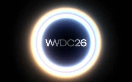 WWDC 2026 keynote presentation highlighting Siri AI updates, third-party model support, and software changes