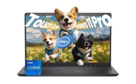 Dell fifteen-inch touchscreen laptop with sixteen gigabytes of memory and one terabyte solid-state storage.