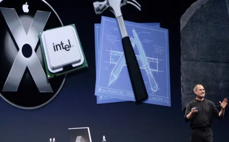 Apple Mac computers transitioned from Intel processors to custom silicon architecture over two decades.