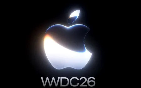 Apple WWDC 2026 keynote stage featuring the official event branding and developer platform updates