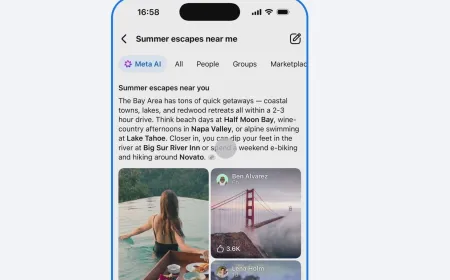 Meta AI Mode search interface generating answers from public social media posts and real-time community discussions.