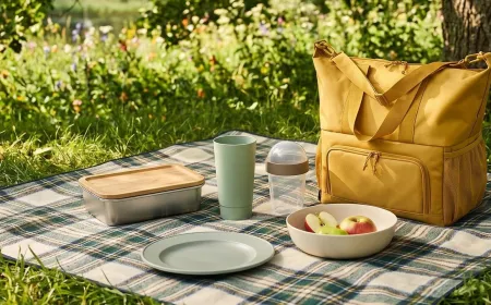Modern IKEA outdoor dining collection featuring understated picnicware and practical furniture for contemporary use.