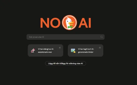 DuckDuckGo browser extension interface for accessing AI-free search results