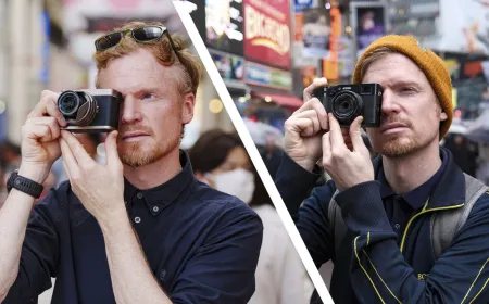 The Panasonic Lumix L10 and Fujifilm X100VI cameras are positioned side by side for technical comparison.