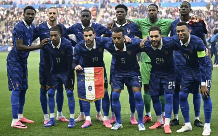 Chart showing official streaming platforms and regional broadcast schedules for the France versus Senegal match.