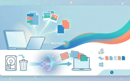 A Windows desktop displays a file recovery program scanning a drive for deleted documents.