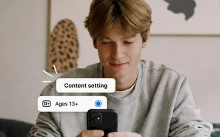 Teenagers browse social media apps while new parental controls and algorithmic filters limit repetitive content.