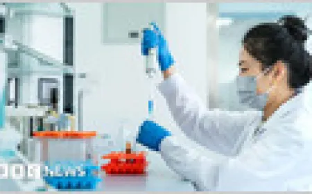 A laboratory vial representing a new AI-designed vaccine component developed by Cambridge researchers for human trials.