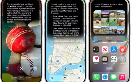 Apple devices display the new operating system update featuring enhanced Siri capabilities and improved parental controls.