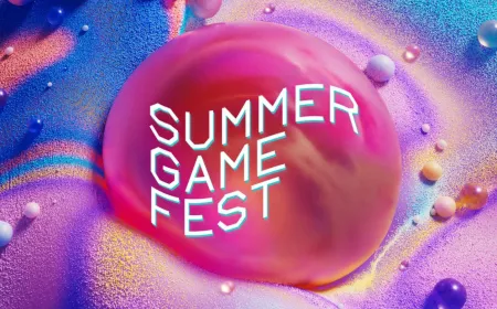 The Summer Game Fest 2026 main stage in Los Angeles features a large screen for studio announcements.