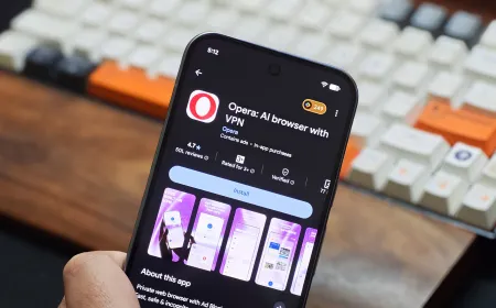 Opera Android home screen displays Google AI Mode shortcut, customizable speed dial icons, and FIFA World Cup 2026 tracker.
