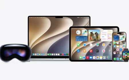 The image displays Apple developer platforms featuring updated software frameworks and artificial intelligence capabilities.
