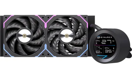 EINAREX ORBIT series all-in-one liquid CPU cooler with integrated display panel