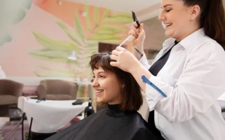 A woman consults a dermatologist about medical hair loss treatments at a specialized clinic.