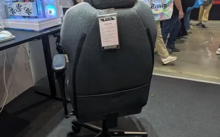 TX3 Core 360 gaming chairs and XTC office models display adaptive lumbar support technology at Computex 2026.