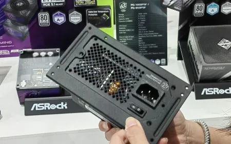 ASRock PRO series power supplies displayed at Computex 2026 featuring mainstream power delivery hardware.